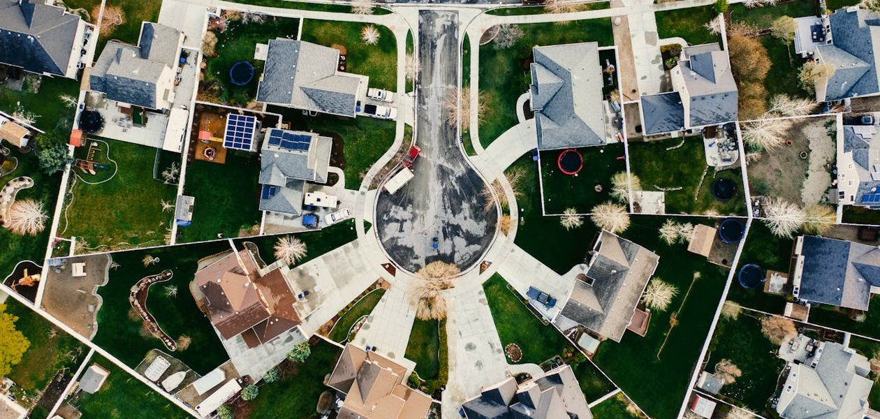 neighborhood in a drone perspective